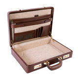 McKlein 80444 USA Reagan Leather 3.5" Attaché Briefcase Brown