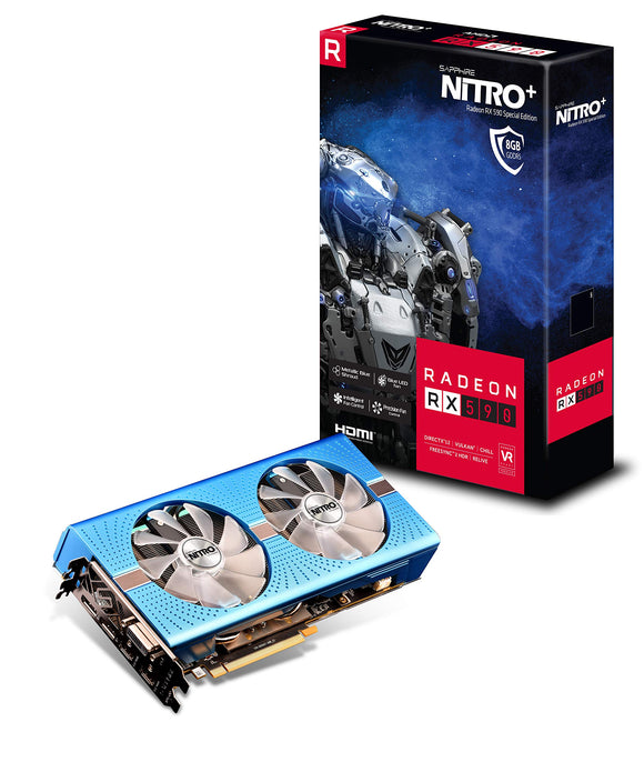 Sapphire Radeon Nitro+ RX 590 8GB GDDR5 Dual HDMI/ DVI-D/ Dual DP OC w/ Backplate Special Edition (UEFI) PCI-E Graphic Cards 11289-01-20G