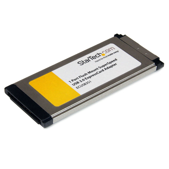 StarTech.com 1 Port Flush Mount ExpressCard SuperSpeed USB 3.0 Card Adapter with UASP Support - ExpressCard USB 3.0 Adapter (ECUSB3S11)