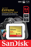 SanDisk Extreme 64GB CompactFlash Memory Card UDMA 7 Speed Up to 120MB/s- SDCFXS-064G-X46