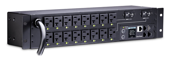 CyberPower PDU81003 Switched Metered-by-Outlet PDU, 30A, 100-120V, 16 Outlets (5-20R), 2U Rack-Mount