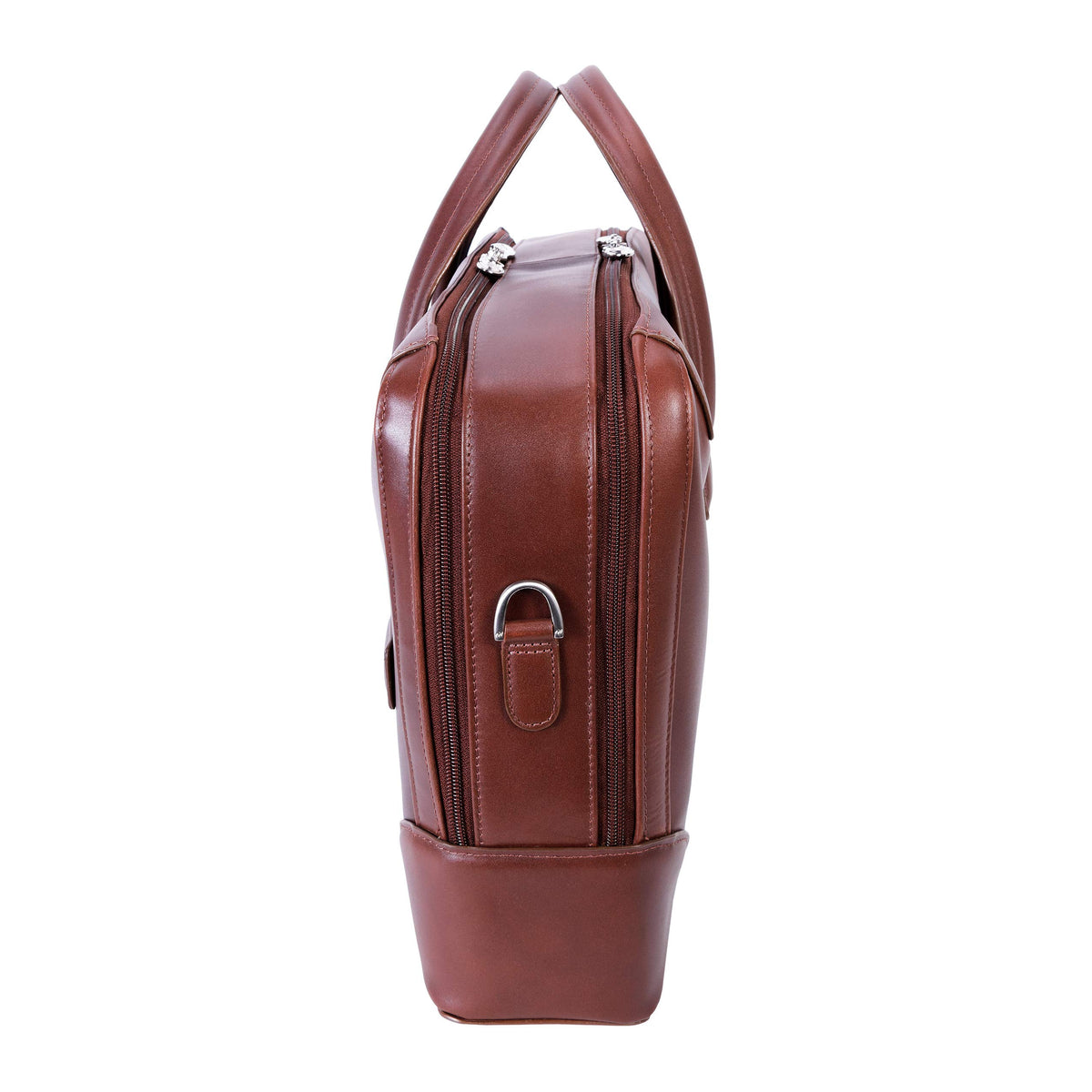 McKlein Top Grain Cowhide Leather, Dual Compartment Laptop Briefcase, Brown (88564)