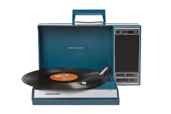 Crosley CR6016A-BL Spinnerette Portable 3-Speed Turntable with Software Suite for Ripping and Editing Audio