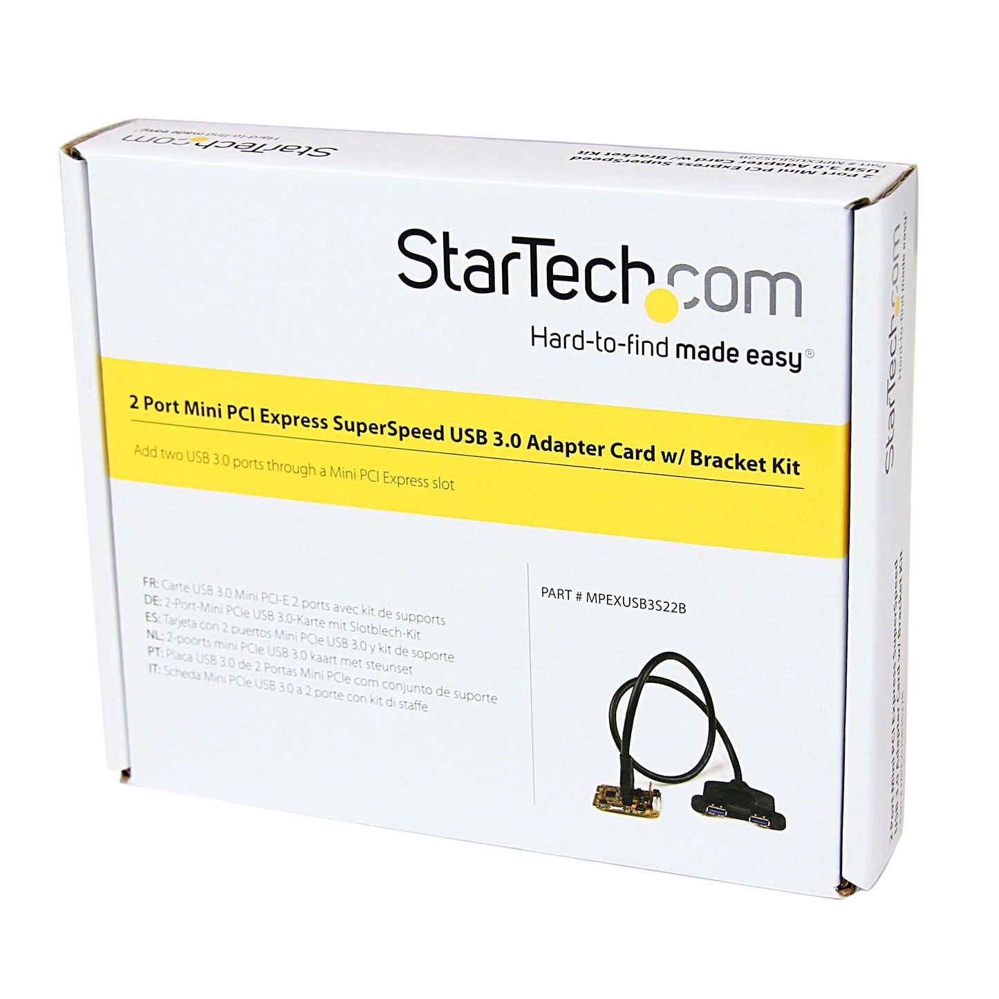 StarTech.com 2 Port SuperSpeed Mini PCI Express USB 3.0 Adapter Card w/Bracket Kit and UASP Support - Dual Port Mini PCIe USB 3 Card (MPEXUSB3S22B)