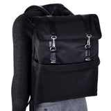 McKlein, N Series, Element, Nano Tech-Light Nylon with Leather Trim, 15" Nylon Flap Over Laptop Backpack, Black (18475)
