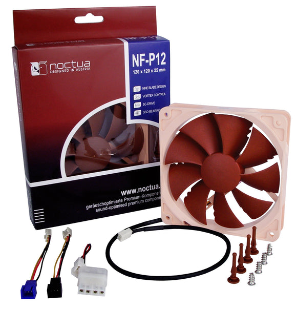 Noctua NF-P12-1300 NF-P12 Nine Blade SSO Bearing Fan with VCN - Retail, 120 mm