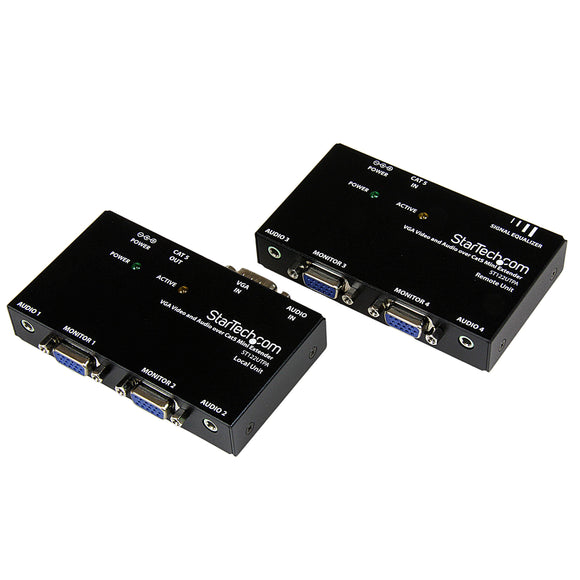 StarTech.com VGA Video Extender over Cat 5 with Audio - Up to 500ft (150m) - VGA over Cat5 Extender - 1 Local and 1 Remote (ST122UTPA)