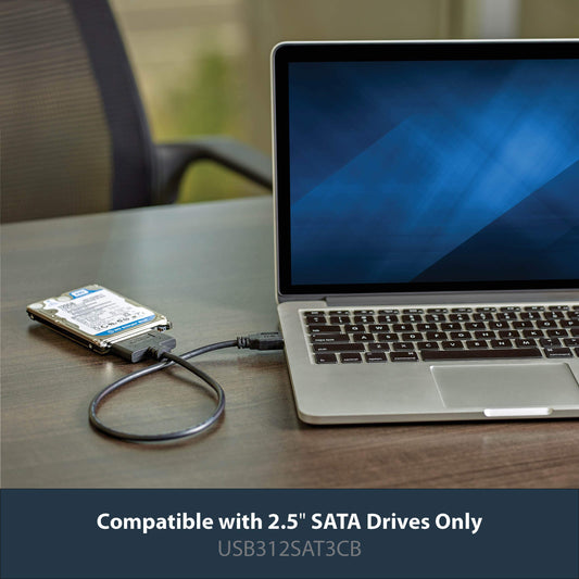 StarTech.com USB 3.1 to 2.5" SATA Hard Drive Adapter - USB 3.1 Gen 2 10Gbps with UASP External HDD/SSD Storage Converter (USB312SAT3CB)