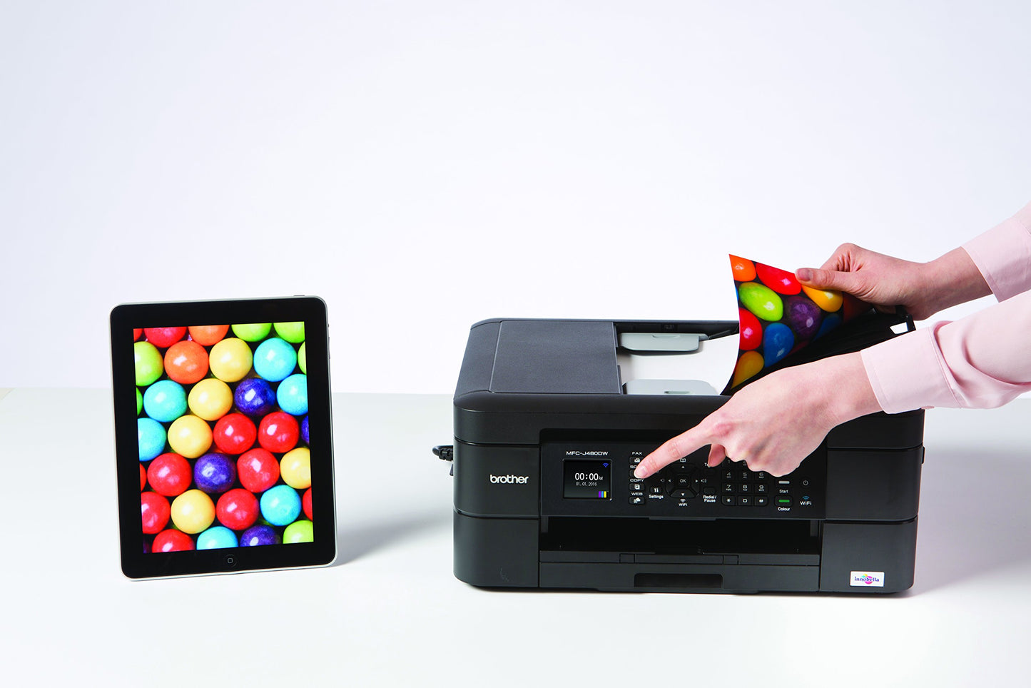 Brother MFC-J480DW - Wireless Inkjet Color All-in-One Printer w Auto Document Feeder, Amazon Dash Replenishment Enabled