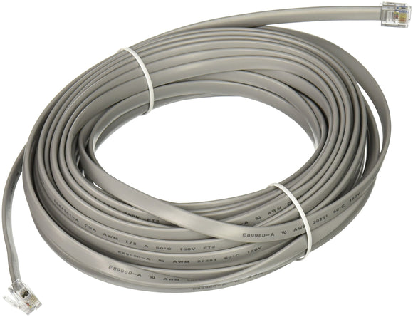 C2G 08115 RJ12 6P6C Straight Modular Cable, Silver (50 Feet, 15.24 Meters)