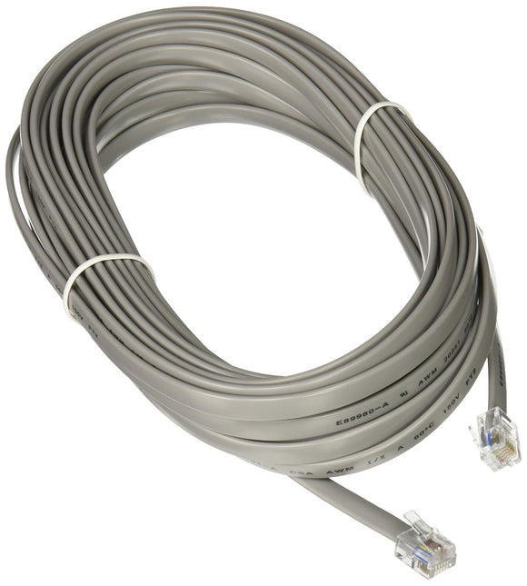 C2G 08133 RJ12 Modular Telephone Cable, Silver (25 Feet, 7.62 Meters)