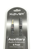 Xavier ST35MF-06 3.5 MM (1/8") Stereo Auxiliary Cable Male to Female 6', Extends Speakers or Headphones