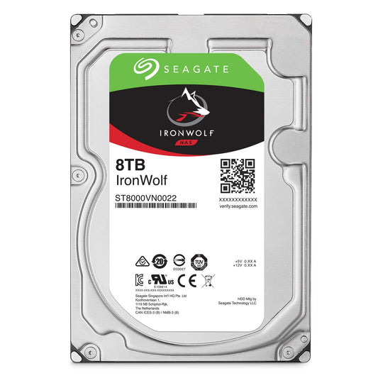 Seagate IronWolf 8TB NAS Internal Hard Drive HDD - 3.5 Inch SATA 6Gb/s 7200 RPM 256MB Cache for RAID Network Attached Storage (ST8000VN0022)