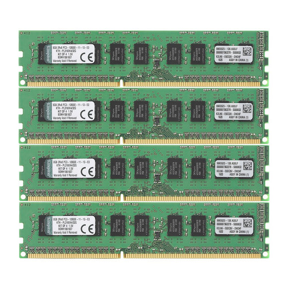 Kingston Technology 32GB Kit of 4 (4 x 8GB) DDR3 1600MHz PC3-12800 ECC DIMM Memory for Select HP/Compaq Desktops KTH-PL316EK4/32G