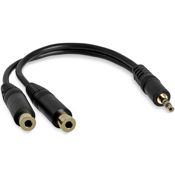 StarTech MUY1MFF 6-Inch Stereo Splitter Cable, 3.5mm Male to 2x 3.5mm Female