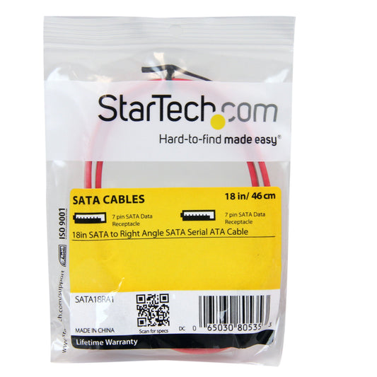 Startech 18In Sata to Right Angle Sata Serial Ata Cable SATA18RA1