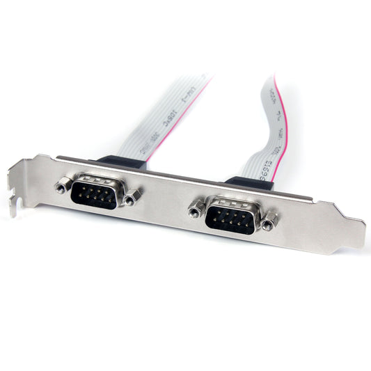 StarTech.com 2 Port 16in DB9 Serial Port Bracket to 10 Pin Header - DB9 Bracket - DB9 Header - Serial Port Bracket (PLATE9M2P16)