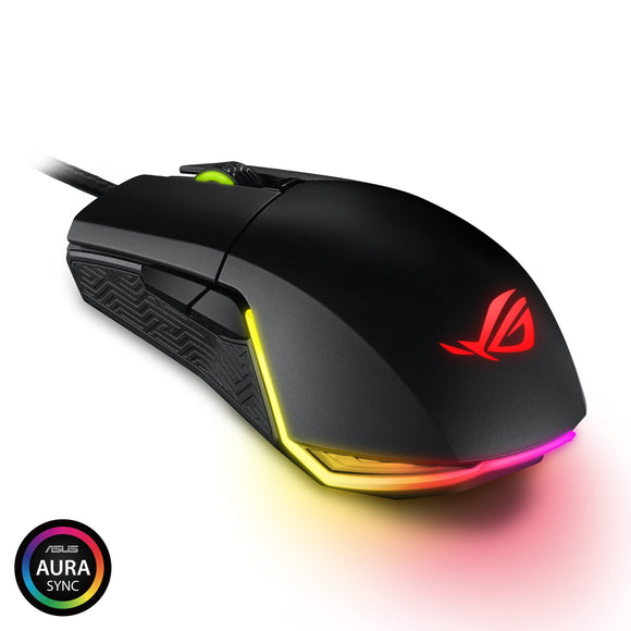 ASUS ROG Pugio Gaming Mouse Aura RGB USB Wired Optical Ergonomic Ambidextrous Gaming Mouse