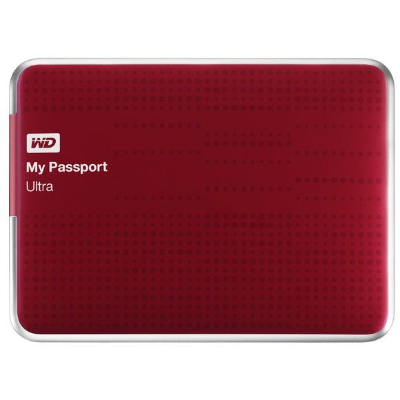 WD My Passport Ultra 500GB Portable External Hard Drive USB 3.0 with Auto and Cloud Backup, Red (WDBPGC5000ARD-NESN)
