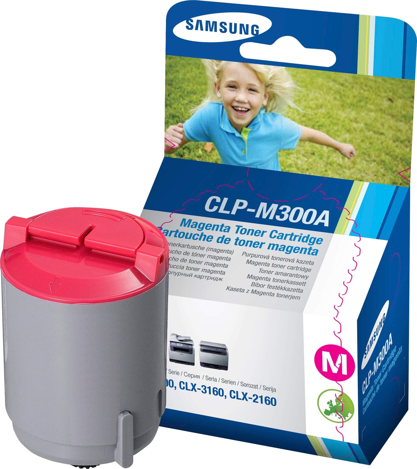 Samsung CLP-M300A Magenta Single Piece Toner; Toner Yield: 1,000 Pages; Compatible Models:CLP-300, CLP-300