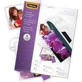 Fellowes Laminating Pouch Starter Kit, 52 Pack -9-Inch Width x 11.50-Inch Lengthx3 mil Thickness -Type G -Glossy -52/Pack -Clear