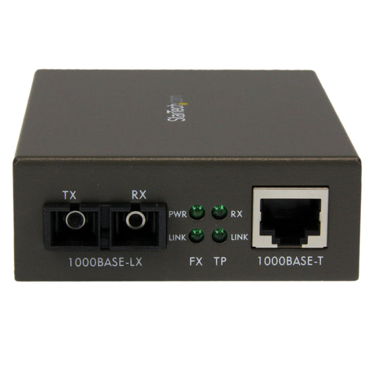 StarTech.com Gigabit Single-Mode Fiber Ethernet Media Converter - SC - 15km - 1000Mbps Copper-to-Fiber Media Converter (MCMGBSC15)