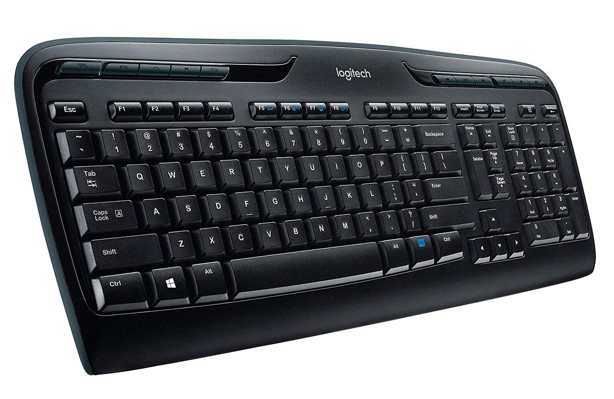 Logitech MK320 Wireless Desktop Keyboard and Mouse Combo — Entertainment Keyboard and Mouse, 2.4GHz Encrypted Wireless Connection, Long Battery Life