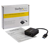 StarTech.com US1GA30SFP USB to Fiber Optic Converter, Open SFP, 1000BASE-SX/LX, Windows/Mac/Linux, USB 3.0 Ethernet Adapter, Network Adapter