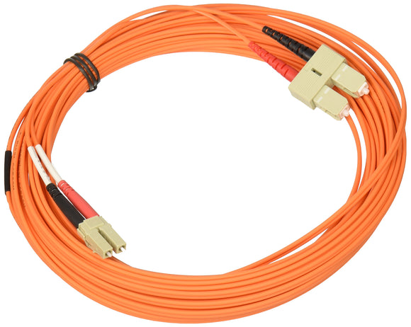 10m Lc/Sc Plenum-Rated Duplex 50/125 Multimode Fiber Patch Cable - Orange