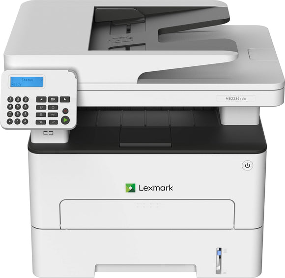 LEXMARK MB2236adw Multifunction Laser Printer, Monochrome, White/Gray
