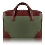 McKlein 18561 USA Harpswell 17" Nylon Dual Compartment Laptop Briefcase Green
