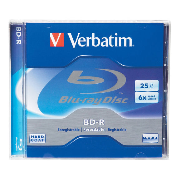 Verbatim BD-R 25GB 6X Blu-ray Recordable Media Disc - 1 Disc Jewel Case Box