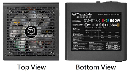 Thermaltake Smart BX1 RGB 80+ Bronze 550W SLI/Crossfire Haswell Ready Continuous Power ATX12V v2.31 / EPS 12V Non-Modular Power Supply 5 Year PS-SPR-0550NHFABU-1