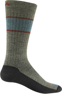 Wigwam Men's Pacific Crest Pro Lightweight Outdoor Peak 2 Pub Crew Sock, Khaki, Large with a Helicase brand sock ring