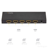 StarTech.com HDMI Splitter - 4-Port - 4K 60Hz - HDMI Splitter 1 in 4 Out - 4 Way HDMI Splitter - HDMI Port Splitter (ST124HD202)