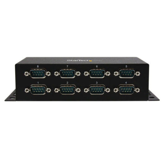 StarTech.com 8 Port USB to Serial RS232 Adapter - Wall Mount - Din Rail - COM Port Retention - FTDI USB to DB9 RS232 Hub (ICUSB2328I)