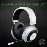 Razer Kraken Pro V2: Lightweight Aluminum Headband - Retractable Mic - In-Line Remote - Gaming Headset Works with PC, PS4, Xbox One, Switch, & Mobile Devices - White