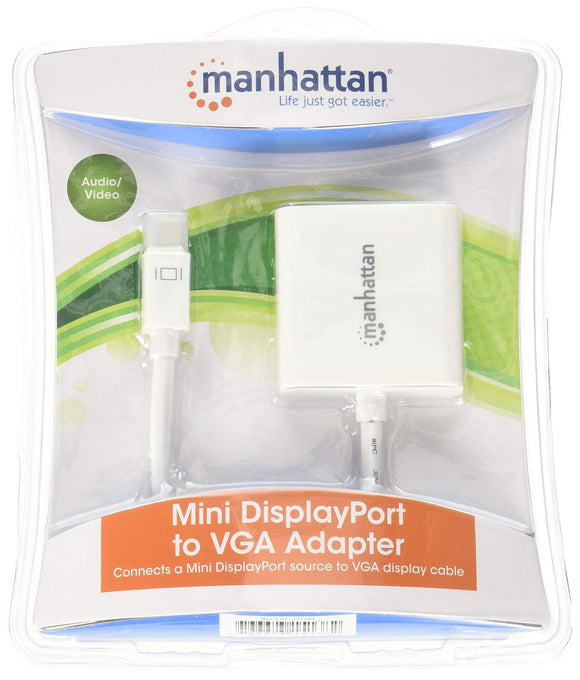 MANHATTAN MHC Mini DisplayPort to VGA Adapter Cable, 15cm, White (151382)