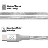 SCOSCHE CCB10SR-SP Strikeline Premium USB-C to USB-C Charge & Sync Braided Cable 10-ft. Silver