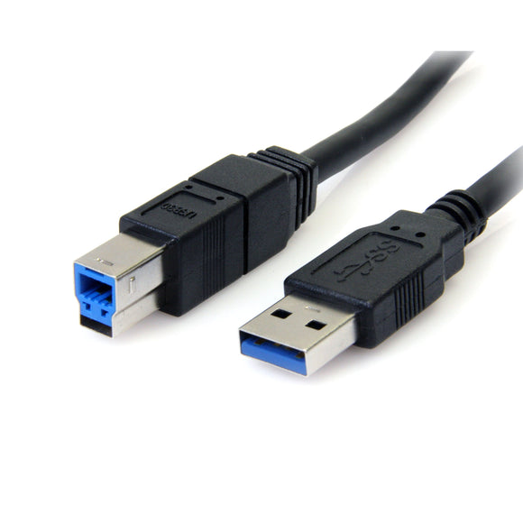 StarTech.com USB3SAB6BK SuperSpeed USB 3.0 Cable A to B, M/M, 6-Feet (Black)