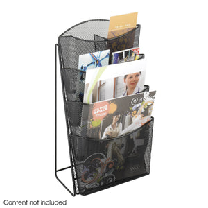 Safco Onyx Mesh Magazine and Pamphlet and Business Card Counter Displays