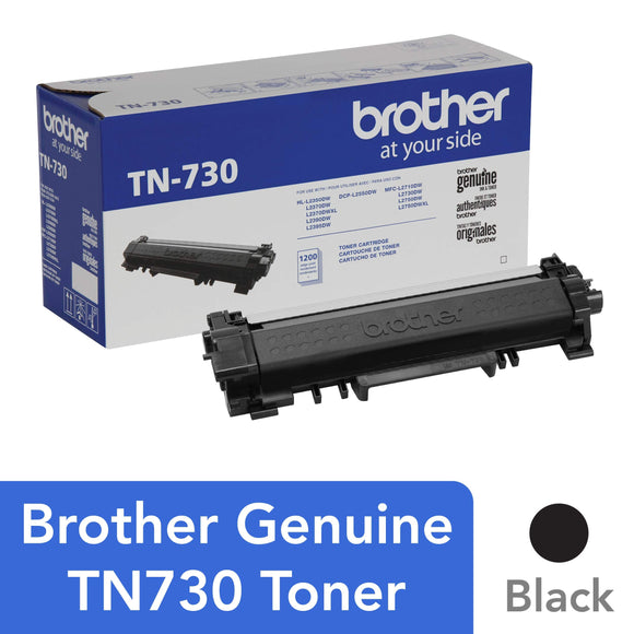 Brother Genuine Standard Yield Toner Cartridge, TN730, Replacement Black Toner, Page Yield Up To 1,200 Pages, Amazon Dash Replenishment Cartridge