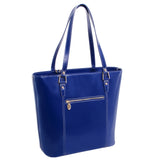 McKlein 97547 USA Cristina Leather Ladies' Tote with Tablet Pocket Navy