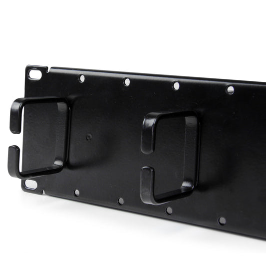 StarTech.com 2U Double-Sided Horizontal Cable Management Panel with Finger Duct & D-Ring Hooks - Rack Cable Organizer/Manager (CMPNL2U)