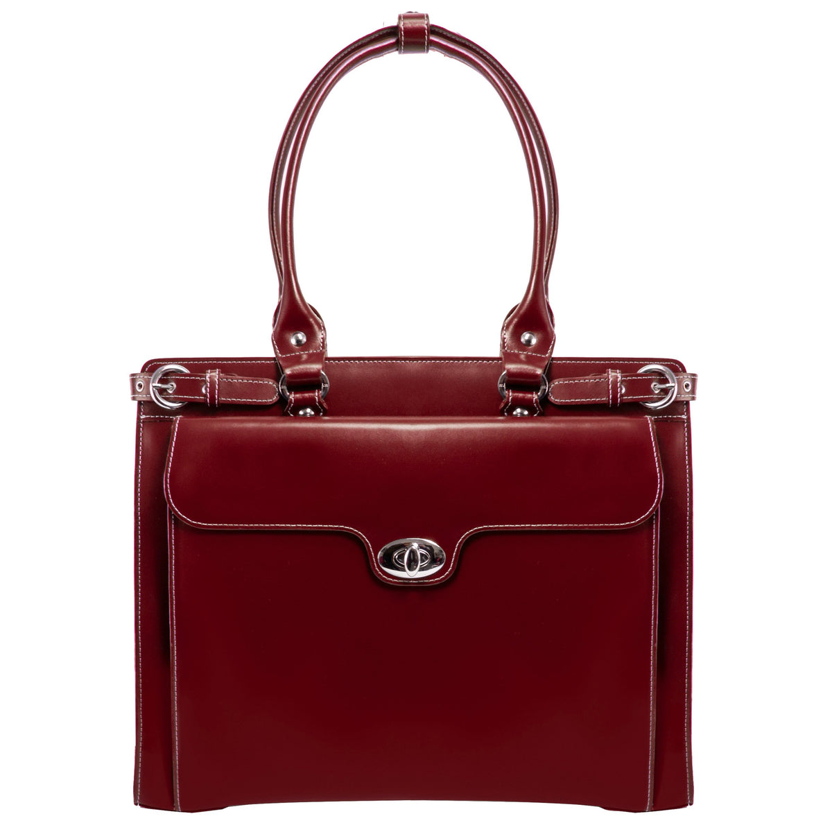 McKlein 94836 USA Winnetka 15" Leather Ladies' Laptop Briefcase Red