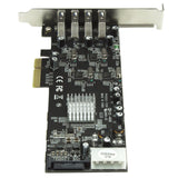 StarTech.com 4 Port USB 3.0 PCIe Card w/ 4 Dedicated 5Gbps Channels - UASP - SATA / LP4 Power - USB PCI Express Card Adapter (PEXUSB3S44V)