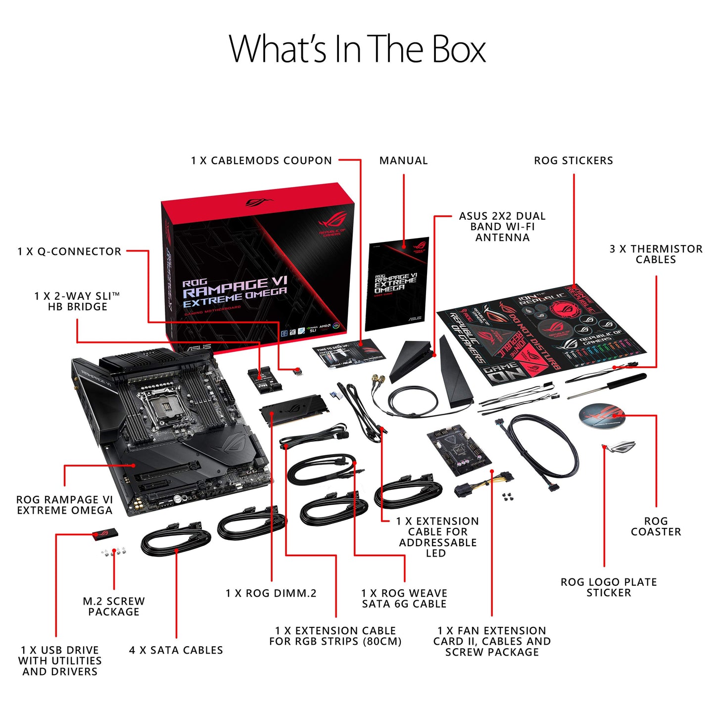 ASUS ROG Rampage VI Extreme Omega X299-II Gaming Motherboard LGA2066 (Intel 9th Gen X-Series) EATX DDR4 M.2 U.2 10G LAN USB 3.1 Gen2