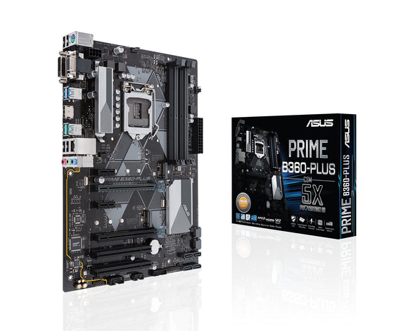 ASUS Prime B360-Plus LGA1151 (300 Series) DDR4 HDMI DVI VGA M.2 ATX Motherboard (Prime B360-PLUS)