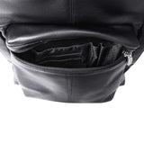 McKlein Pebble Grain Calfskin Leather, Dual Compartment Laptop Backpack, Black (88555)
