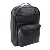 McKlein Pebble Grain Calfskin Leather, Dual Compartment Laptop Backpack, Black (88555)